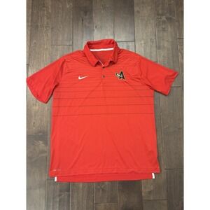 Nike‎ Golf Dri-fit Red Performance Polo Shirt Men's Size XL Short Sleeve Logo